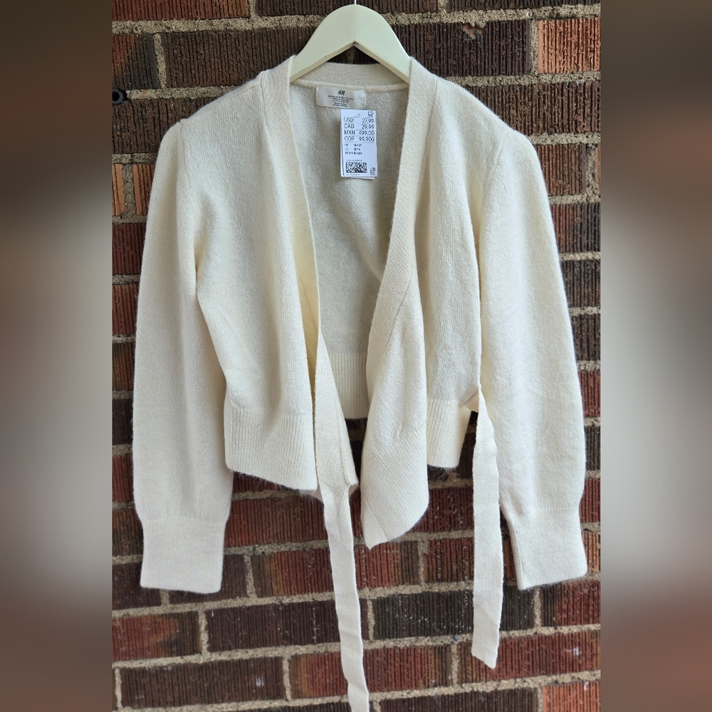 NWT Cream Wrap Sweater